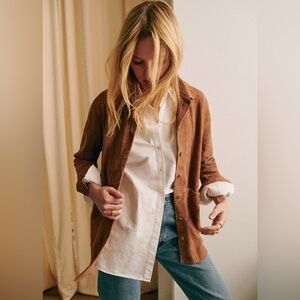 NWT Sezane Suede Will Jacket in Camel, Size S